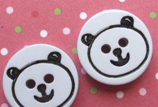   SELLER   80 x 0.5 Black Plastic Panda Buttons/Teddy Bear/Baby SB246B