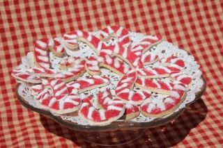 Fake Food Candy Cane Cookies Set of 6 assorted home staging prop 