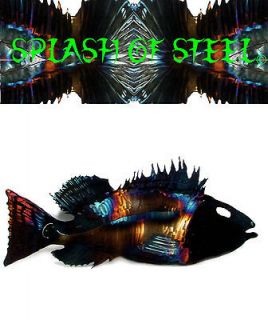 Splash of Steel ROCK BASS Unique Hand Crafted Wall Mount Limited 