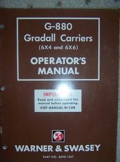 1974 Warner Swasey G 880 Gradall Carrier Manual Y