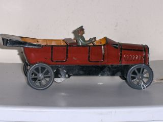 1920s Germany Big 10 Bing Open Touring Tin Wind Up Car Very Hard To 