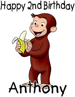 Personalized Curious George Cartoon Character Birthday T Shirt Toddler 