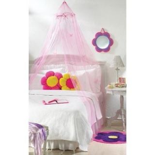 Nib Cute Pin Butterfly Girls Bed Canopy, Perfect For A Princess