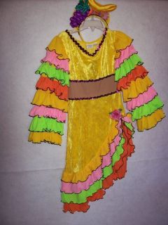   Girl HALLOWEEN COSTUME Carmen Miranda Mardi Gras Sz 4 FREE Ship