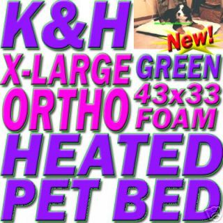 ORTHOPEDIC Foam Heated Dog PET BED Warmer X LARGE GREEN