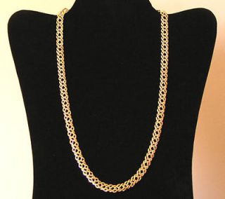 NEW 24K YELLOW GOLD MENS DIAMOND MESH LINK CHAIN NECKLACE 20 or 