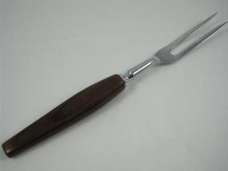 Mode Danish Carving Fork Sheffield England Wood Handle Stainless 10.25 