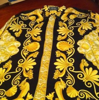 VERSACE Classic V2 Silk Mens Long Sleeves Dress Shirt~Made In Spain 