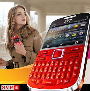 SVP Qwerty Key GSM QuadBand 2 Sim Cell Phone in Red Unlocked   aT&T 