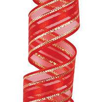 NEW 5/8 Corsage Ribbon Red Gold, Florist Supplies 2 yards, Red 