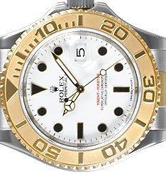 ROLEX YACHTMASTER STEEL & 18k YELLOW GOLD WHITE DIAL MIDSIZE 168623
