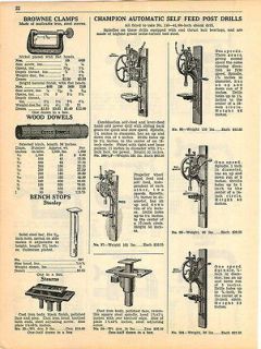 1941 Champion Automatic Post Drills Ball Bearings ad