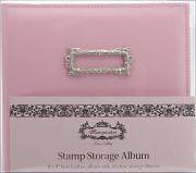 Stamp Storage Album 10 Sleeves 8X8 Pink Faux Leather