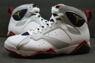 NEW BOys Nike Jordan 7 Olympic White MTLL GOLD RED BLUE 304774 