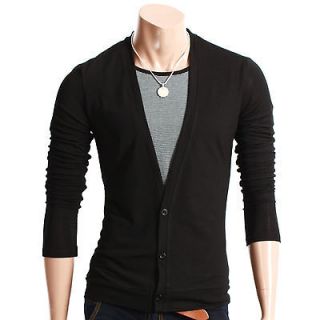 Youstars Mens Casual V neck Cardigan Sweater BLACK XL[US Large] (T131Z 