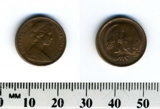   1981   1 Cent Bronze Coin   Feather tailed Glider   Queen Elizabeth II
