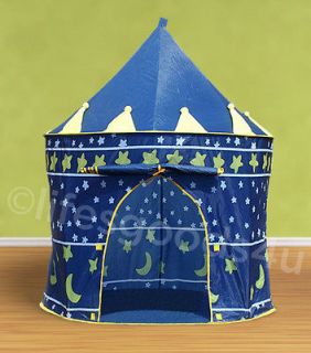   DECORATIVE BLUE CHILDRENS PLAY TENT KIDS CASTLE CUBBY PLAY HOUSE