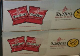 50 BAGS OF DORITOS CHIPS FRESH NEW IN BOX  1OZ BAGS 