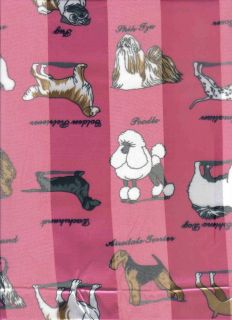 Pink White Pug Boxer Airdale Chow Poodle Dachshund Dog Scarf