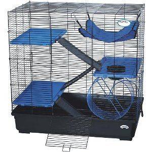 Chinchilla Hedgehog Rat Exotic Pet Cage w/ Exercise Wheel Hammock Food 