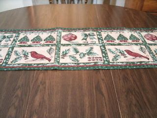 CHRISTMAS TREES AND HOLLY* TAPESTRY TABLE RUNNER