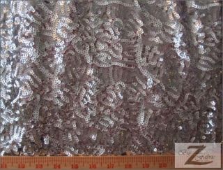 SCALE SEQUIN FABRIC Silver  SOLD BTY SEAWEED/SC​ALE/FISH