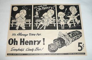 1938 Oh Henry candy bar ad ~ Park Bench Lovers