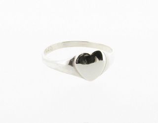   Silver Childrens and Baby Heart Signet Ring   Made in England