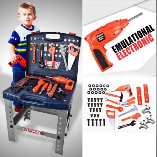 Tool Set Childrens Toy Workshop Boys Kids Pretend Play Bench Learning 