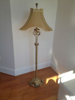 Chelsea House Brass Column Floor Lamp, Antique Gold