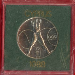 Cyprus 1988 Seoul Olympics Games BU £1,CN coin, In official case 