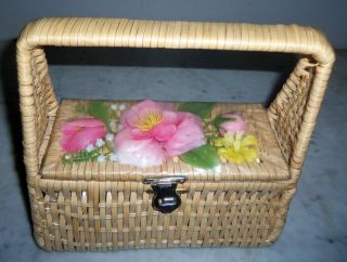 Vintage Wicker Basket Purse Handmade in Hong Kong By SIMON New York