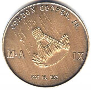 N209 NASA SPACE COIN / MEDAL, MERCURY PROJECT M/R IX, GORDON 