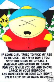 SOUTH PARK CARTMAN POSTER If some Girl Try to Kick My   PRINT IMAGE 