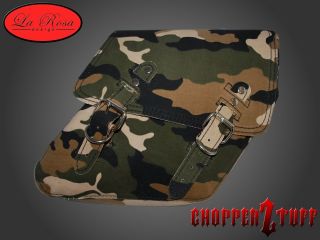 04 UP Harley Dyna FXR Right Side Solo Saddle Bag Army Green Camouflage
