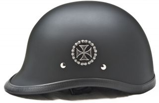 Pewter Motorcycle Novelty Helmet Emblem Iron Cross