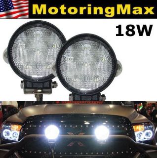 Two) 18W 1500 lum High Power LED Work Lights Lamps SUV Truck Farming 