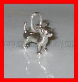 Small Chihuahua Dog Sterling Silver Charm   SSLP3538