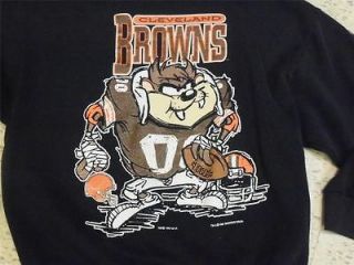 Cleveland Browns Taz crew neck sweatshirt sz XL Loone Toons Taz 