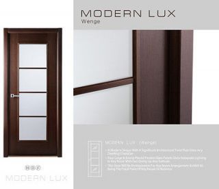Interior Door With Frosted Glass In Wenge Finish Modern Lux Prehung Or 