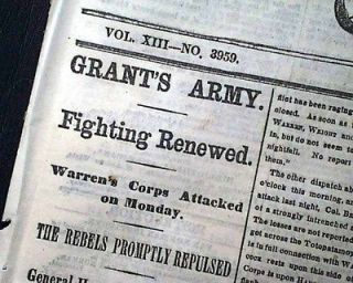1864 Civil War Newspaper Battle of TOTOPOTOMOY CREEK   Dallas Georgia 