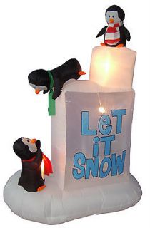 Inflatable Penguins on Ice Figurine NEW Christmas Light Outdoor Yard 
