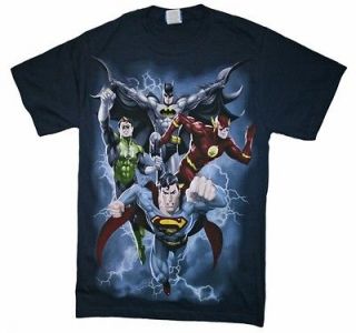 DC COMICS JUSTICE LEAGUE W/ BATMAN/ GREEN LANTERN/ SUPERMAN MENS T 