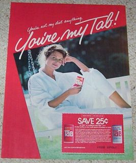 1984 TAB diet soda pop Coca Cola CUTE girl VINTAGE AD