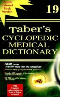 Tabers Cyclopedic Medical Dictionary Indexed Vol. 19 by Donald Venes 