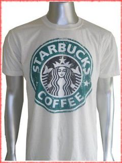 Men T Shirt, Sz L,Starbucks Coffee Casual Club Vintage Print,,soft 