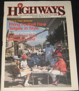 Highways RV Magazine  Good Sam Club  November 1990 Football Tailgating