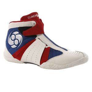 Clinch Gear Invincible Wrestling Shoes (Boots) White/Red/Blue