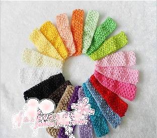 10Pcs 1.5 Inch Crochet Stretch Baby Infant Girls Headbands 30 Colors