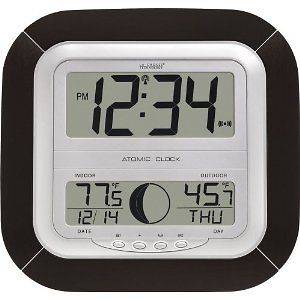   Crosse Technology Atomic Digital Wall Clock with Moon Phase Digital